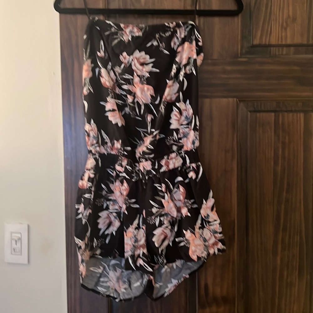 Floral black Romper